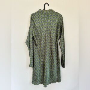 NWT Mango Green Geometric Long Sleeve Dress